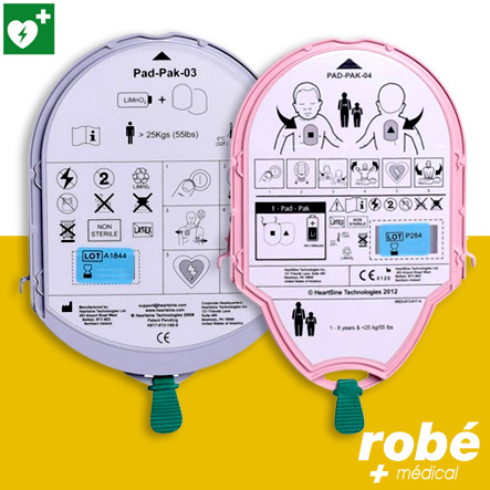 Pad-Pak - Kit batterie + électrodes pour défibrillateur Heartsine Samaritan® - Adulte et Pédiatrique