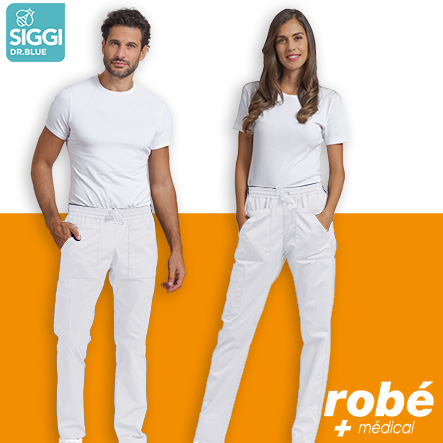 Pantalon Cruz unisex - Coloris blanc - Siggi Group - Fabriqué en Italie