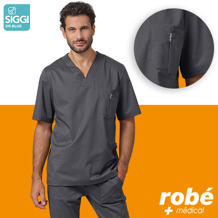 Tunique Liam pour homme - Coloris Gris - Siggi Blue - Fabriqué en Italie