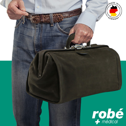 Offre Spéciale - Sac de médecin Primus - Cuir brossé - Coloris brun foncé - Durasol - Dim. 37 x 20cm