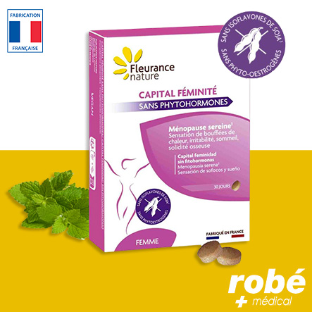 Capital féminité sans phytohormones - Ménopause - Boite de 60 comprimés - Fleurance Nature