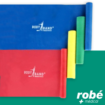 Bande d'exercice élastique Body-Band avec clip - Résistance différente selon le coloris