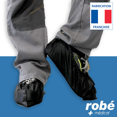 Surchaussures non-tissés à usage unique - Hydrophobes - 40cm - Noir ou blanc - Carton de 400