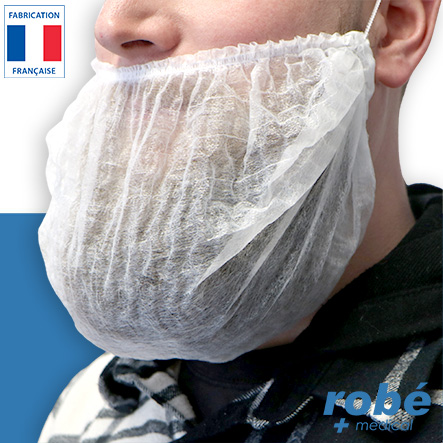 Cache barbes non tissés à usage unique - Elastique double gomme - Taille L et XL - Sachet de 100