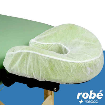 Protèges têtières en U pour table de massage en non-tissé - Usage unique - Lot de 50 - Blanc