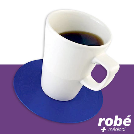 Dessous de verre circulaire antidérapant bleu - 14 cm - Tenura