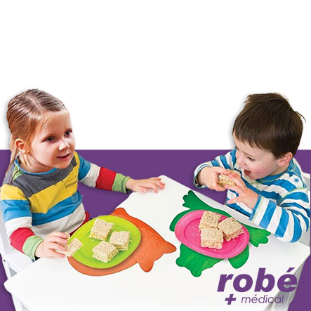 Set de table antidérapant pour enfant - Modèle grenouille ou chat - Tenura