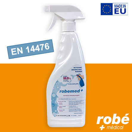 Nettoyant désinfectant toutes surfaces et milieu médical - EN 14476 - Spray Robemed- 750ml