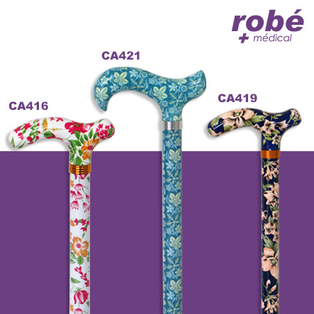 Canne médicale Derby - Extensible - Couleurs et motifs variés