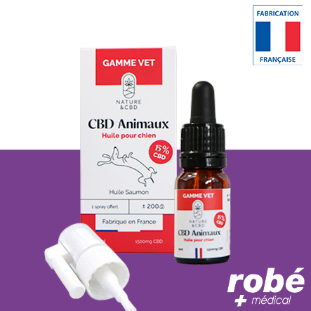 Huile vétérinaire Cbd 15% avec saumon pour la détente et la beauté du pelage des chiens - Sans Thc