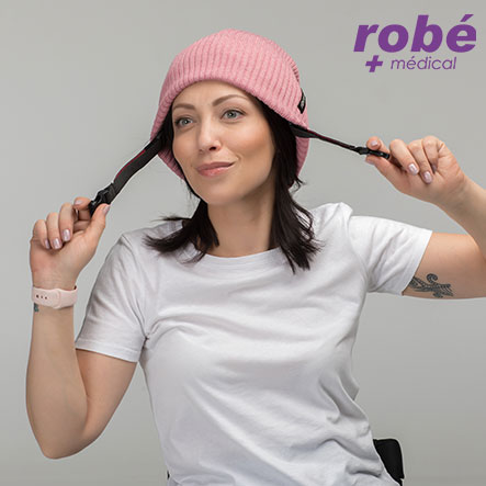 Bonnet de protection souple Ribcap - Modèle Lenny - Rose