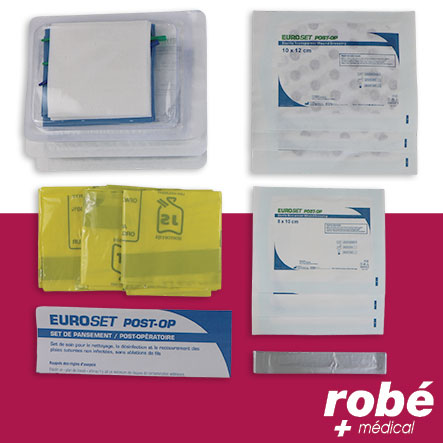 Boite de 3 sets de pansements stériles post-opératoire Euroset pour 3 soins