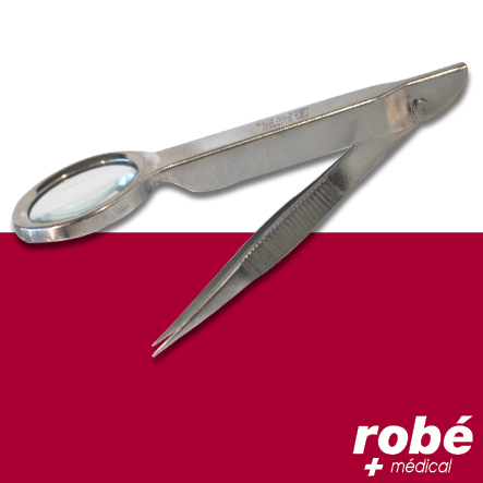 Pince Feilchenfeld avec loupe pour plus de précision.