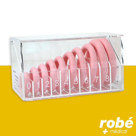 Set d'essayage de 10 pessaires en forme d'anneau - Silicone médical - 45 à 102mm - Robemed
