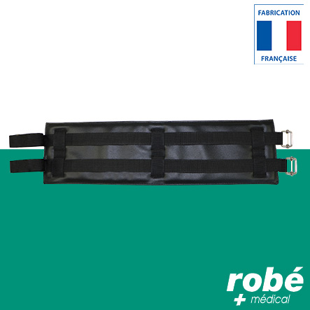 Sangle d'immobilisation bassin et thorax coulissante avec 6 passants et 2 boucles de réglage