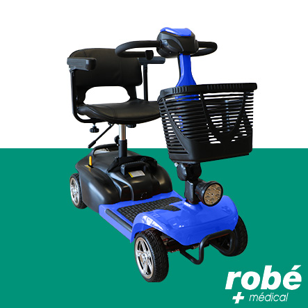 Scooter électrique pour personnes à mobilité réduite et séniors - Autonomie 18km - Bleu - Robemed