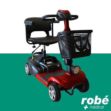 Scooter électrique pour personnes à mobilité réduite et séniors - Autonomie 18km - Rouge - Robemed