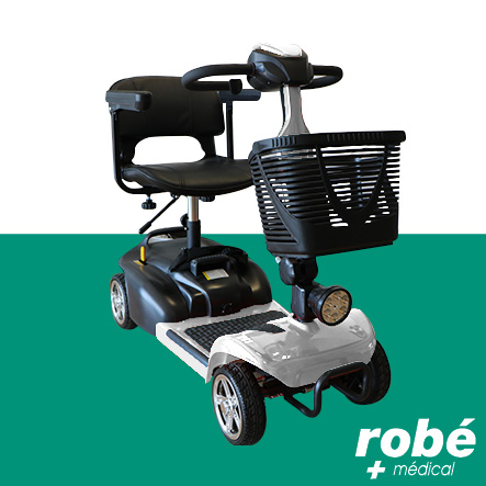 Scooter électrique pour personnes à mobilité réduite et séniors - Autonomie 18km - Argent - Robemed