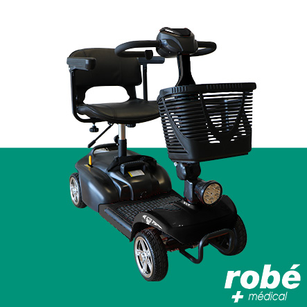 Scooter électrique pour personnes à mobilité réduite et séniors - Autonomie 18km - Noir - Robemed