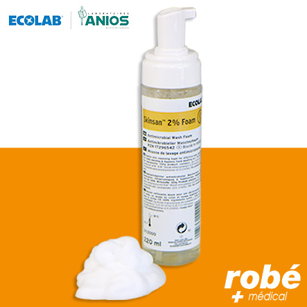 Mousse lavante antimicrobienne - SkinSan 2% Foam - 220ml - Anios Ecolab