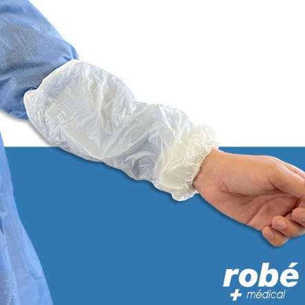 Manchettes de protection pour avant bras en polyéthylène - Coloris blanc