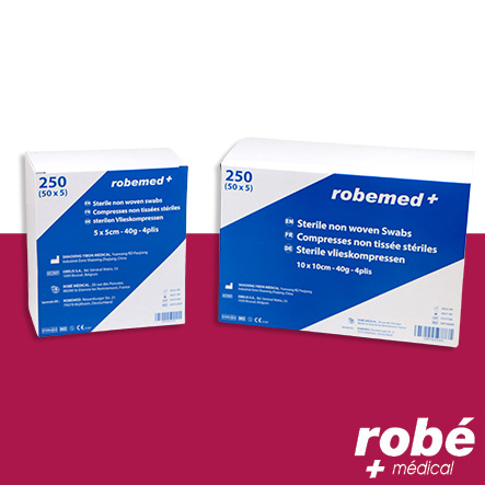Compresses stériles non tissées - 50 Blisters de 5 compresses - 10 x 10cm - Robemed