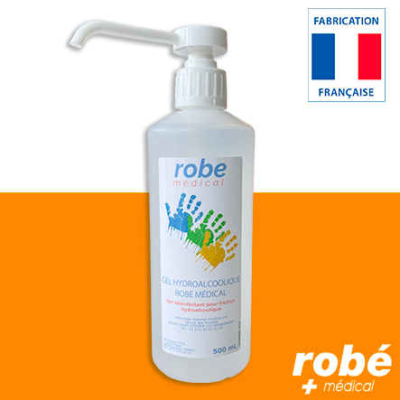 Gel hydroalcoolique bactéricide, levuricide et virucide - Fabrication Française - 500ml - Robemed