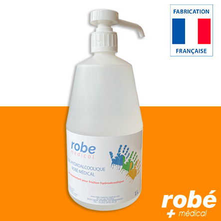Gel hydroalcoolique bactéricide, levuricide et virucide - Fabrication Française - 1L - Robemed