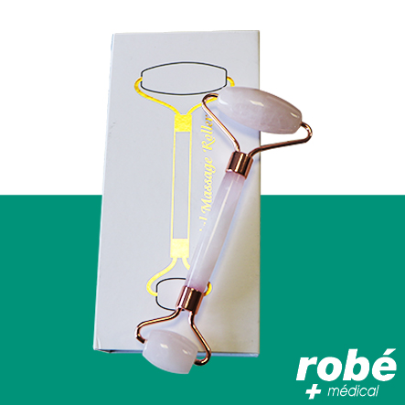 Rouleau de massage double - Quartz rose
