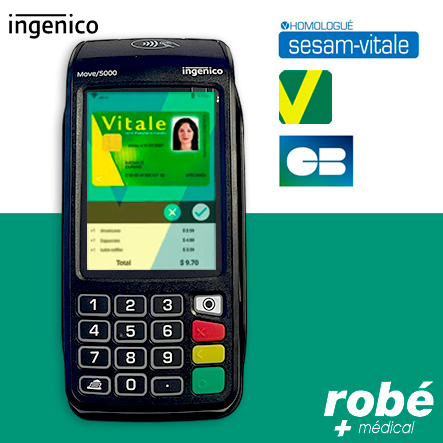 Lecteur de carte vitale et carte bancaire - Move 5000 - Wifi et Ethernet - Ingenico