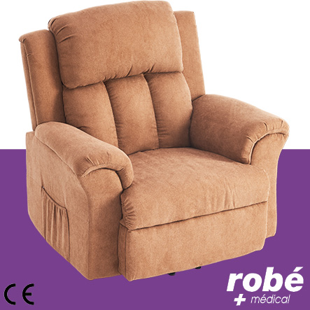 Fauteuil releveur mono-moteur XXL - Brun - Egvar