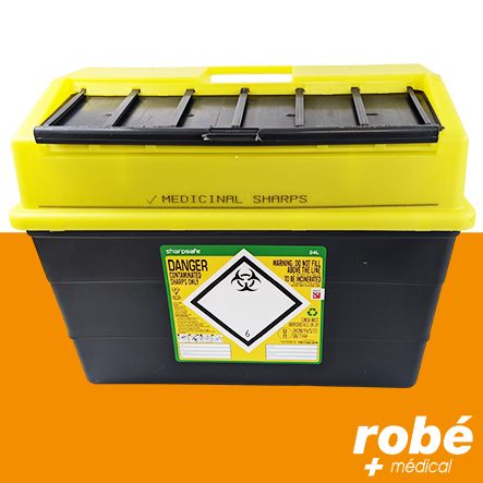 Collecteur à déchets grand format - Sharpsafe 5ème génération - Volume 24 L