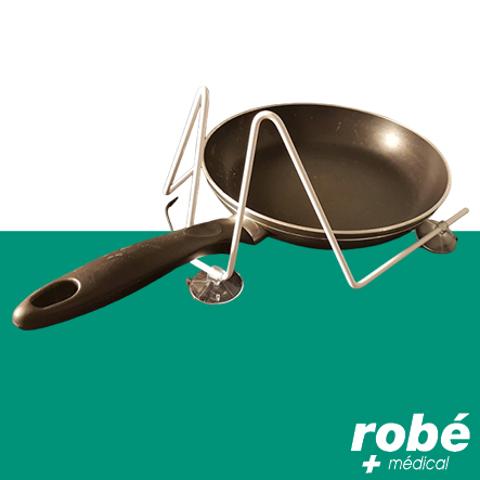 Support bloquant pour poignée de casserole - Pour une cuisson autonome d'une seule main
