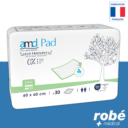 Alèses absorbantes jetables Amd Extra - 60 x 60cm - Fabrication française - Paquet de 30