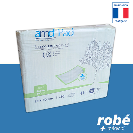 Alèses absorbantes à usage unique Amd Extra 60 x 90cm - Fabrication française - Paquet de 30