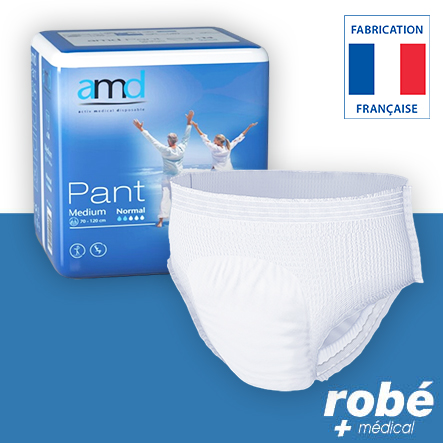 Slip absorbant Pant Normal - Taille M (70 à 120 cm) - Paquet de 14 Pants - Amd
