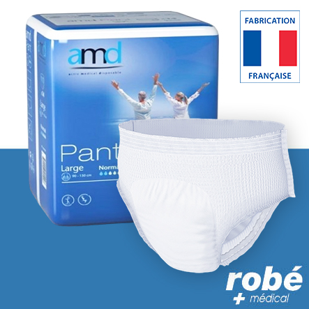 Slip absorbant Pant Normal - Taille L (90 à 150 cm) - Paquet de 14 Pants - Amd