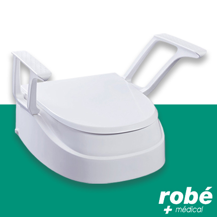 Réhausseur de toilettes avec accoudoirs et hauteurs réglables - Blanc - Sundo