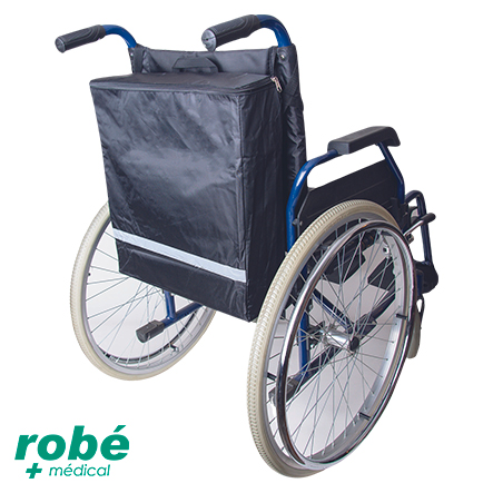 Sac pour fauteuil roulant universel avec bande réfléchissante - Noir