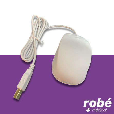 Souris filaire étanche et lavable en silicone avec protection anti-microbienne - Robemed