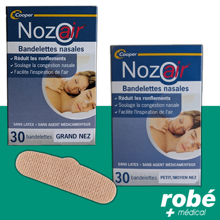 Bandelettes nasales adhésives - Nozoair - Boîte de 30 Cooper