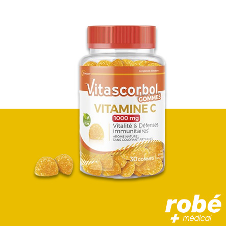 Vitamine C Vitascorbol C1000 - Boîte de 30 gommes - Cooper
