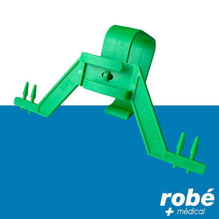 Support poche à urine - attache rectangulaire - Vert