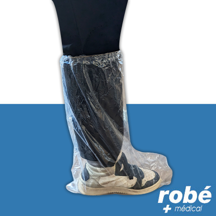 Surchaussures multi-usages en plastique avec élastique - 40 x 50cm - Robemed - Sachet de 100