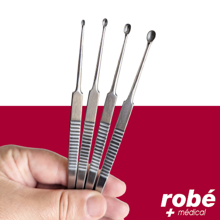 Curette de Besnier-Lupus Pleine - Bords tranchants - Acier inoxydable - 4 diamètres disponibles