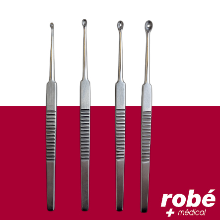 Curette de Besnier-Lupus Fenêtrée - Bords tranchants - Acier inoxydable - 4 diamètres disponibles