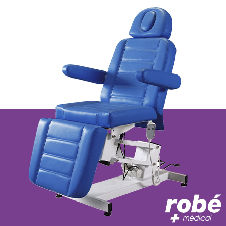 Fauteuil électrique Egvar en 3 parties - Position assise, semi-assise ou allongée - Bleu Foncé