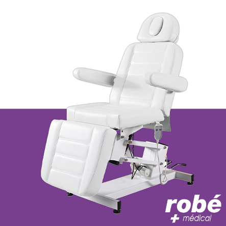 Fauteuil électrique Egvar en 3 parties - Position assise, semi-assise ou allongée - Coloris Blanc