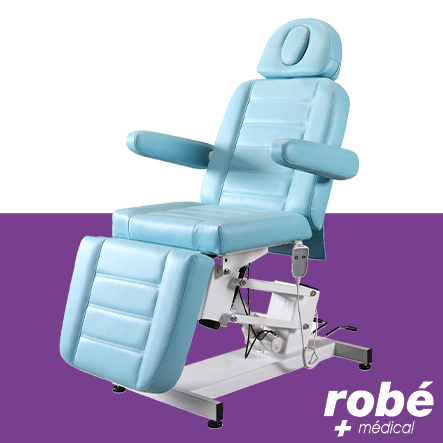 Fauteuil électrique Egvar en 3 parties - Position assise, semi-assise ou allongée - Bleu Clair