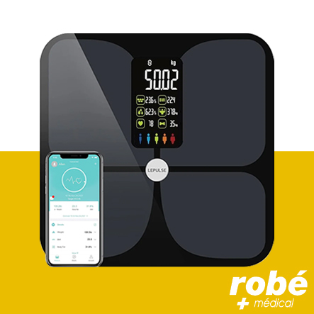 Balance impédancemètre connectée - Max. 180 kg - Connexion Bluetooth - Lepulse